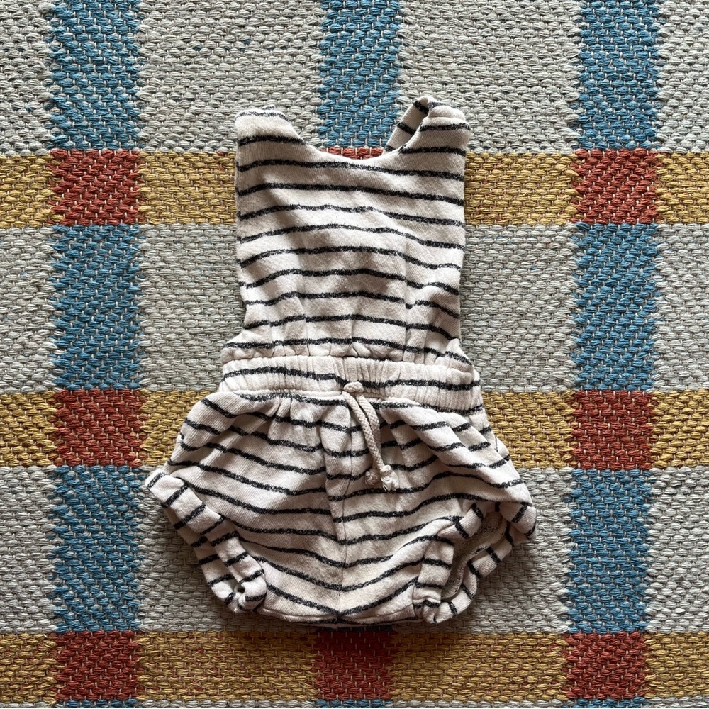 Childhoods Romper Shortie in Natural Stripe 3-6 months